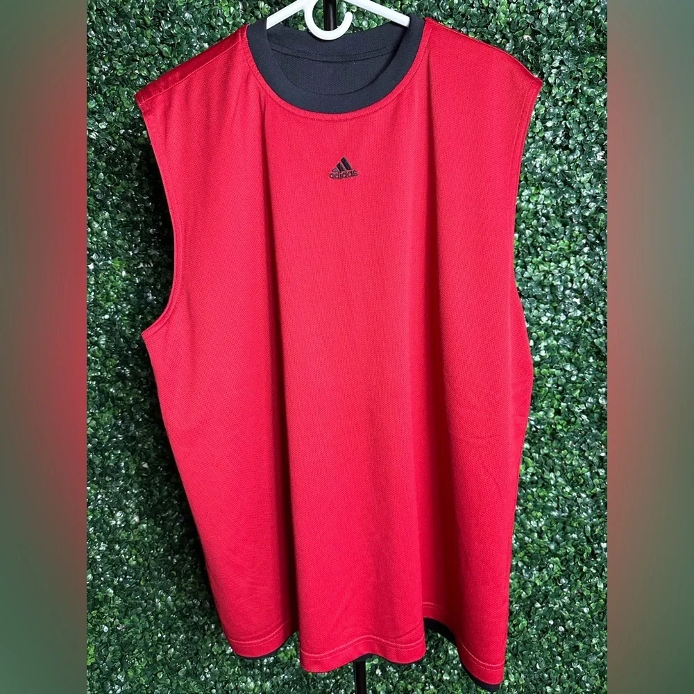 Adidas Vintage Y2K Reverseable Red and Black Basketball Jersey